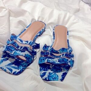 Blue and white sandal